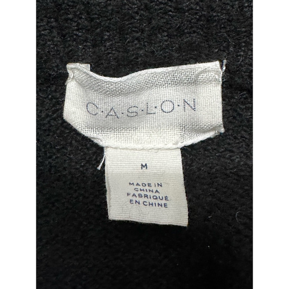 Caslon Pullover Sweater Long Sleeve Crew Neck Tight Knitted Black W Medium NWOT - Picture 7 of 8